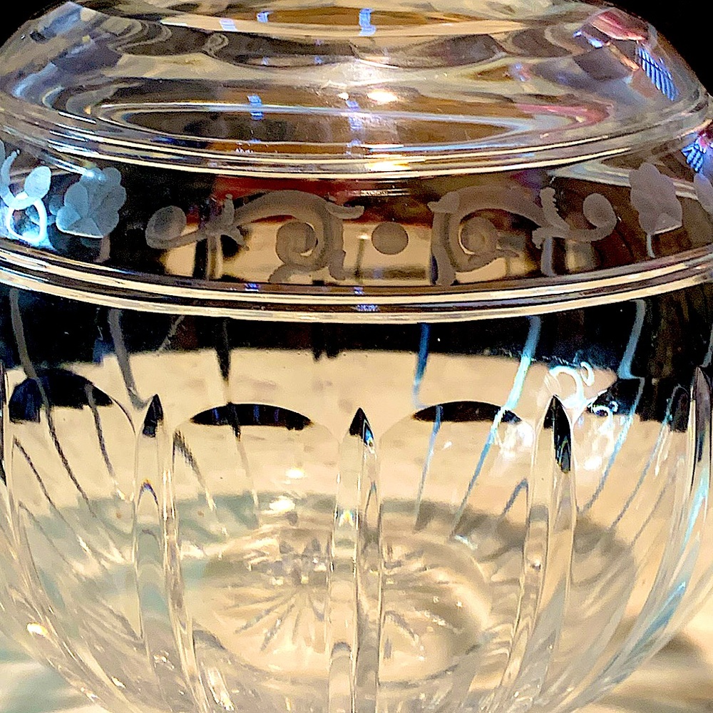 WEDGWOOD MONARCH ROSE BOWL CRYSTAL VINTAGE 7 INCH ROUND - Picture 7 of 12
